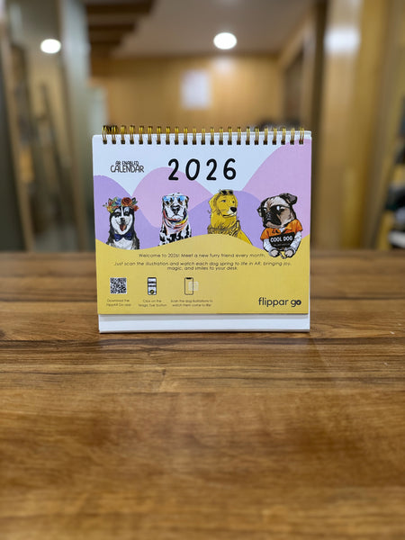 AR-enabled 2026 Dog-Themed Desk Calendar