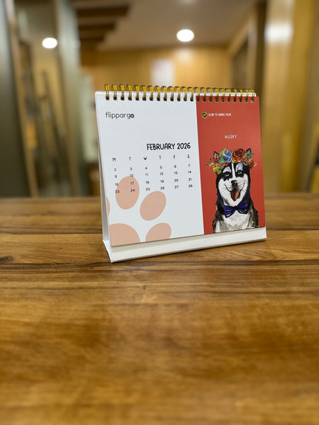 AR-enabled 2026 Dog-Themed Desk Calendar