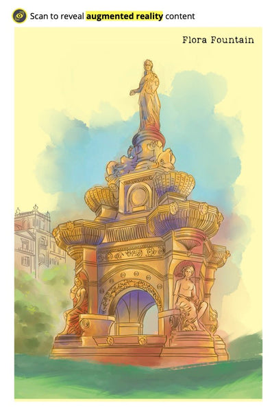 Set of 4 AR postcards of Mumbai