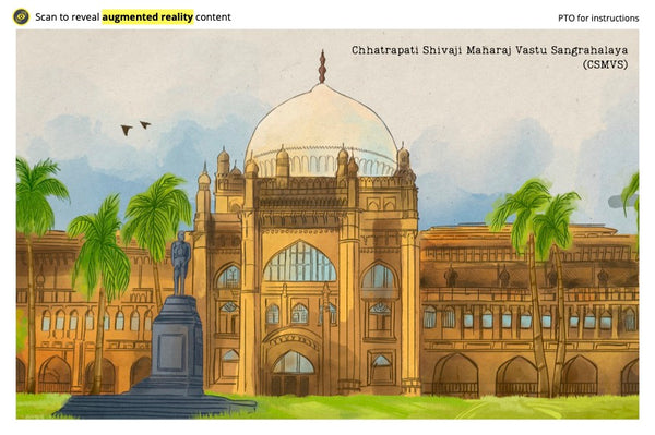 Set of 4 AR postcards of Mumbai