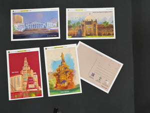 Set of 4 AR postcards of Mumbai