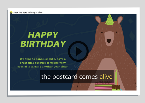 FlippAR -' The Bear Birthday Card 'That Comes Alive in Augmented Reality
