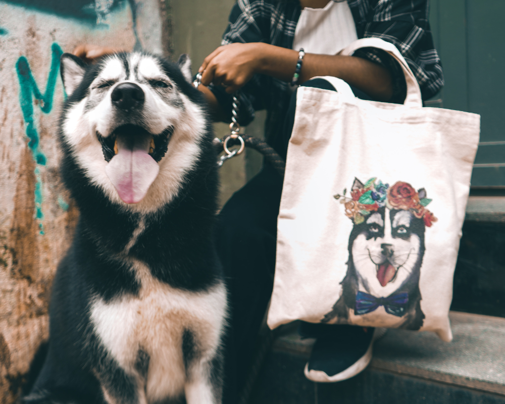 FlippAR Augmented Reality Tote Bag - Husky