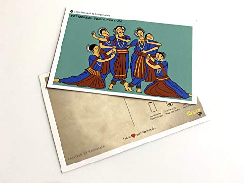 FlippAR Festivals of Karnataka Postcards in augmented reality (Pack of 8) set 1