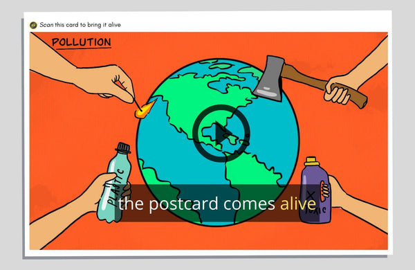 FlippAR's Sustainable Development postcards in augmented reality(Pack of 4)