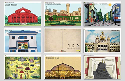 FlippAR Bangalore postcards covering iconic places, interactive augmented reality. (Pack of 8)