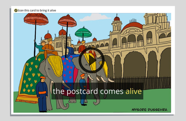 FlippAR Festivals of Karnataka Postcards in augmented reality (Pack of 7) set 2