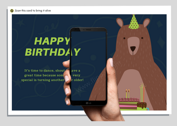 FlippAR -' The Bear Birthday Card 'That Comes Alive in Augmented Reality